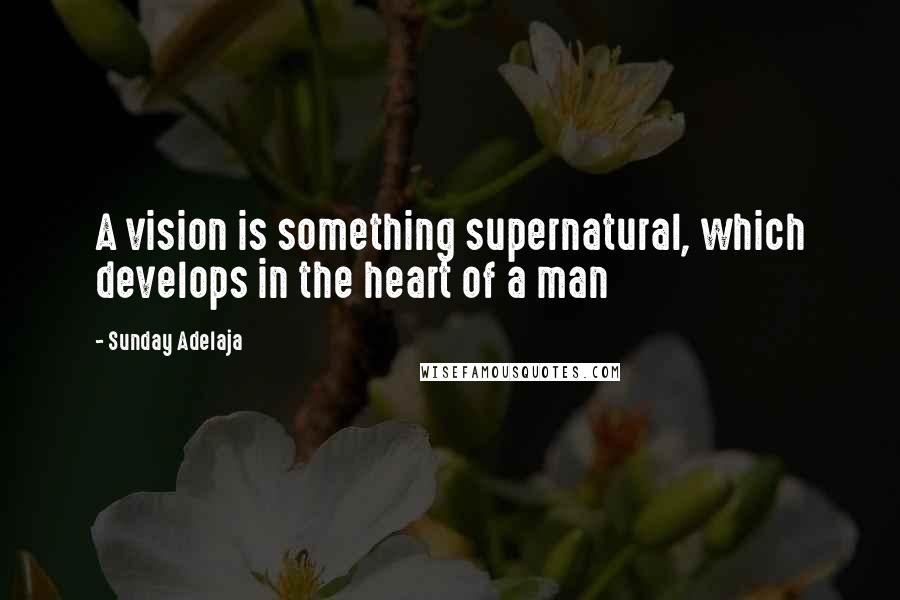 Sunday Adelaja Quotes: A vision is something supernatural, which develops in the heart of a man