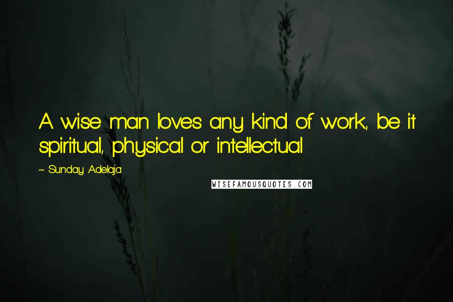 Sunday Adelaja Quotes: A wise man loves any kind of work, be it spiritual, physical or intellectual