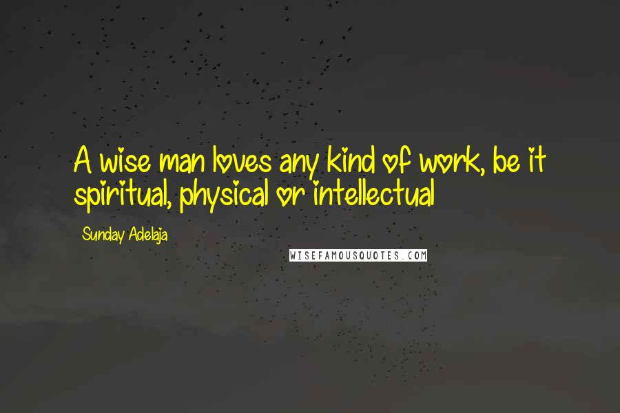 Sunday Adelaja Quotes: A wise man loves any kind of work, be it spiritual, physical or intellectual