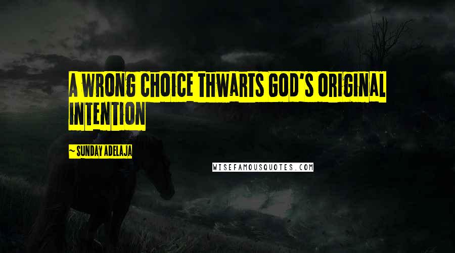 Sunday Adelaja Quotes: A wrong choice thwarts God's original intention