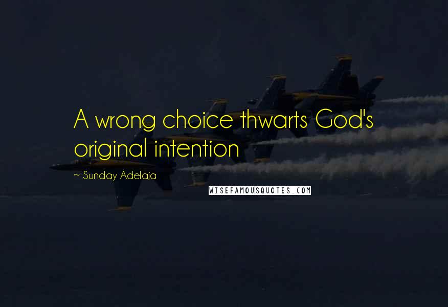 Sunday Adelaja Quotes: A wrong choice thwarts God's original intention