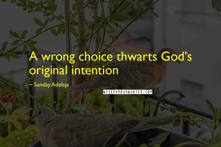 Sunday Adelaja Quotes: A wrong choice thwarts God's original intention