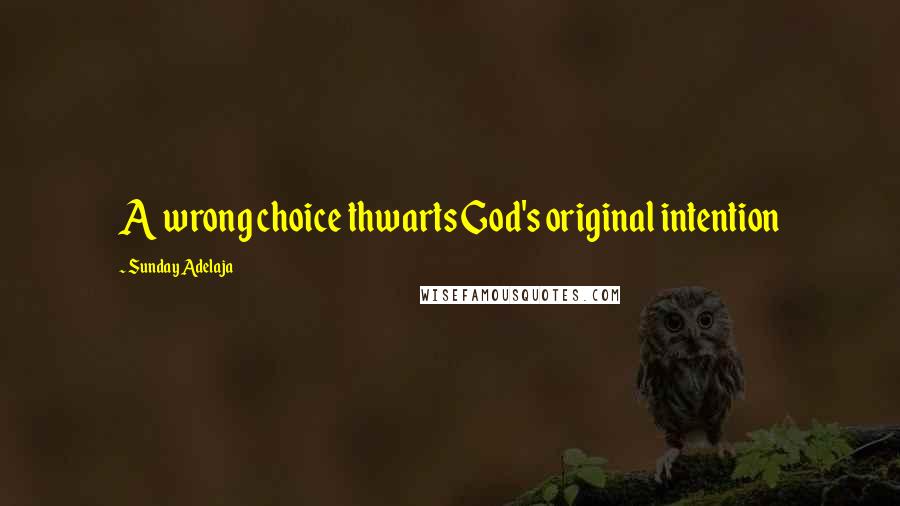 Sunday Adelaja Quotes: A wrong choice thwarts God's original intention