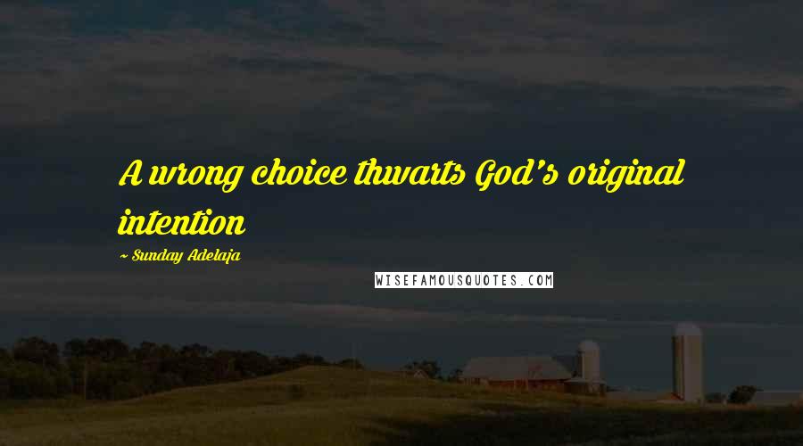 Sunday Adelaja Quotes: A wrong choice thwarts God's original intention
