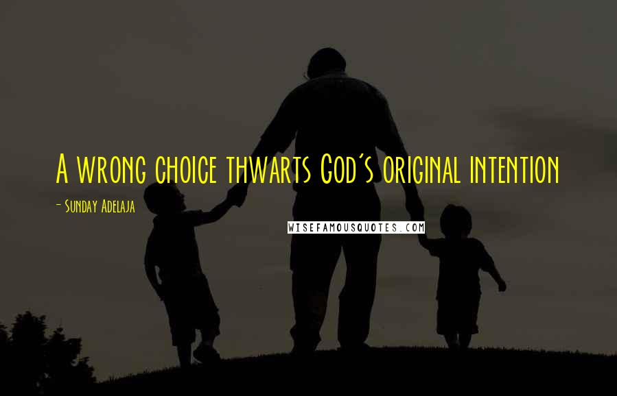 Sunday Adelaja Quotes: A wrong choice thwarts God's original intention