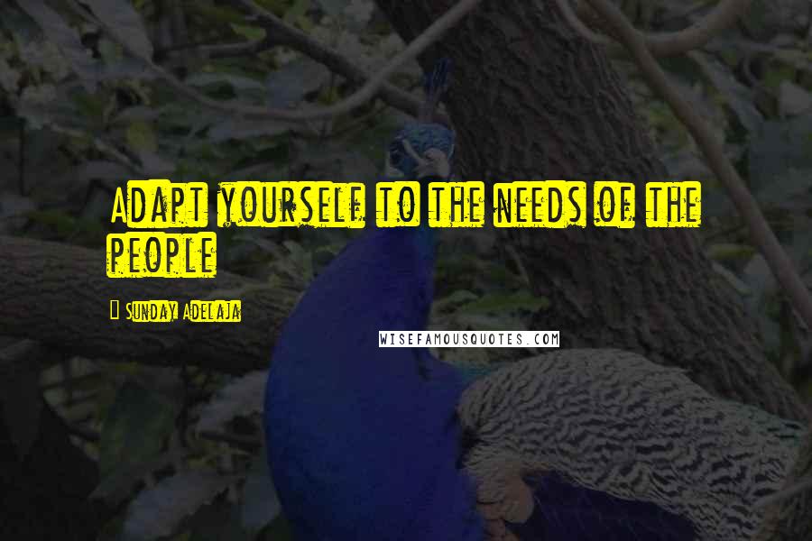 Sunday Adelaja Quotes: Adapt yourself to the needs of the people