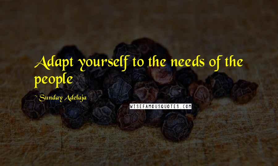 Sunday Adelaja Quotes: Adapt yourself to the needs of the people