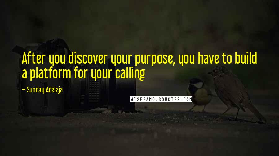 Sunday Adelaja Quotes: After you discover your purpose, you have to build a platform for your calling