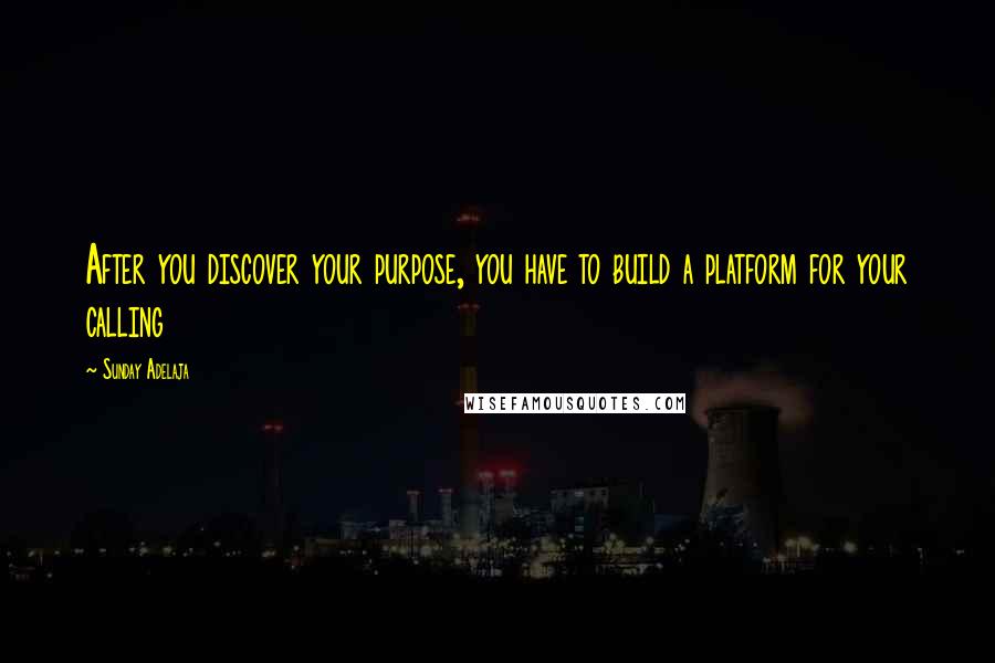 Sunday Adelaja Quotes: After you discover your purpose, you have to build a platform for your calling