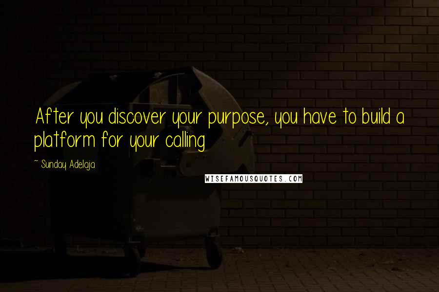 Sunday Adelaja Quotes: After you discover your purpose, you have to build a platform for your calling