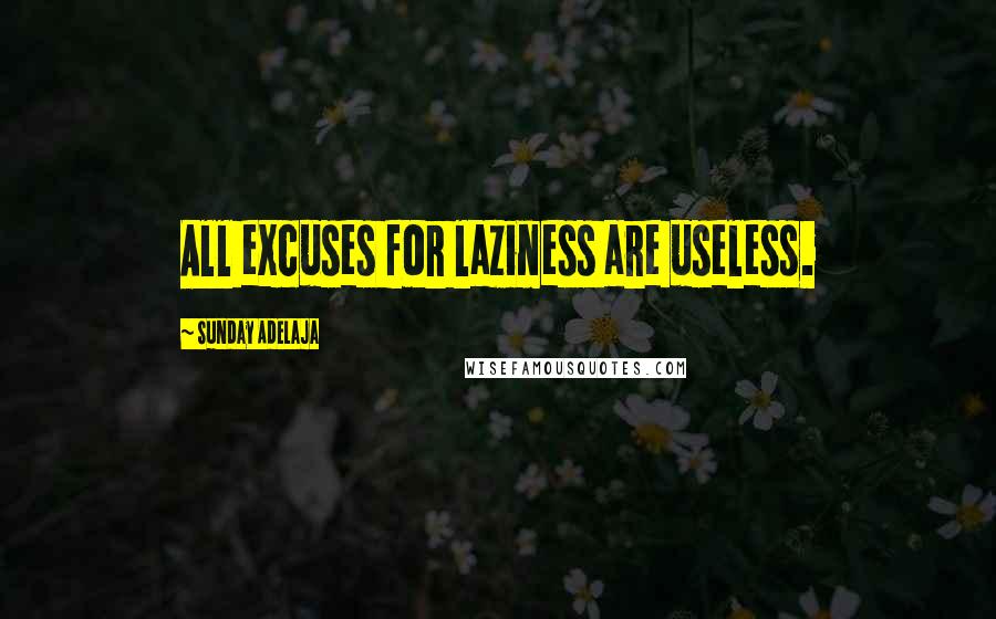 Sunday Adelaja Quotes: All excuses for laziness are useless.
