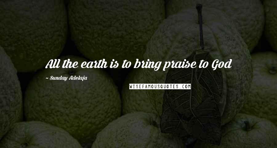 Sunday Adelaja Quotes: All the earth is to bring praise to God