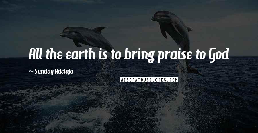 Sunday Adelaja Quotes: All the earth is to bring praise to God