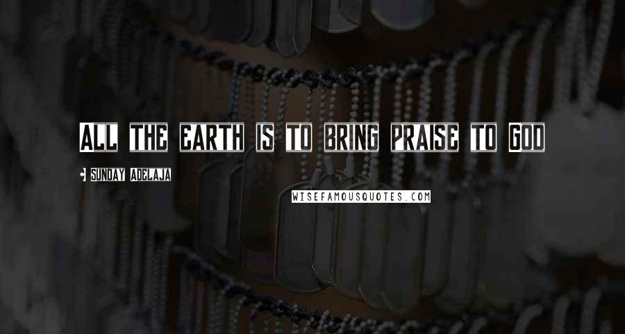 Sunday Adelaja Quotes: All the earth is to bring praise to God