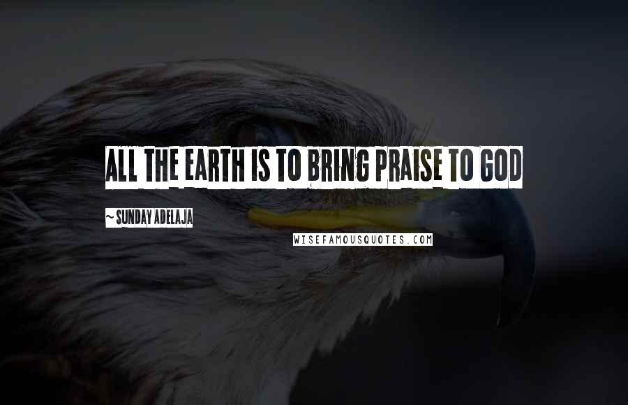 Sunday Adelaja Quotes: All the earth is to bring praise to God