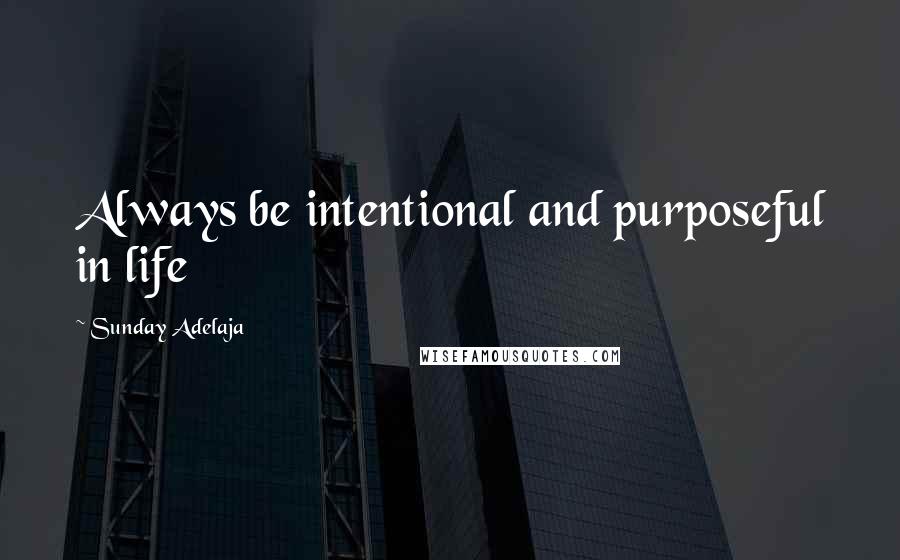 Sunday Adelaja Quotes: Always be intentional and purposeful in life
