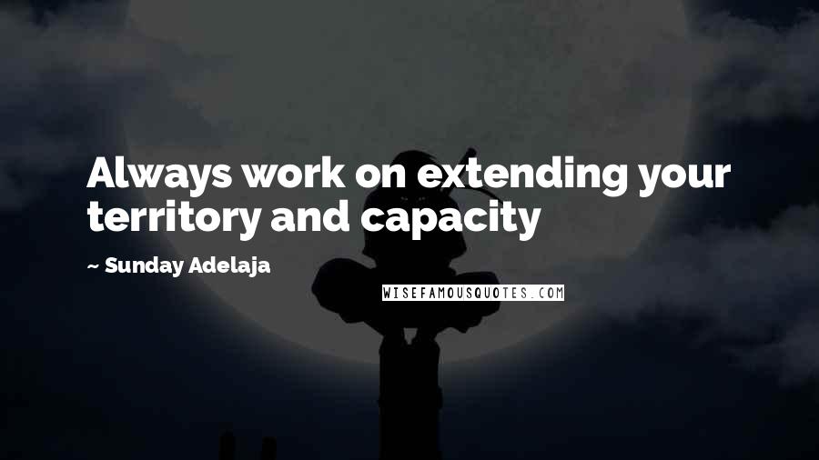 Sunday Adelaja Quotes: Always work on extending your territory and capacity