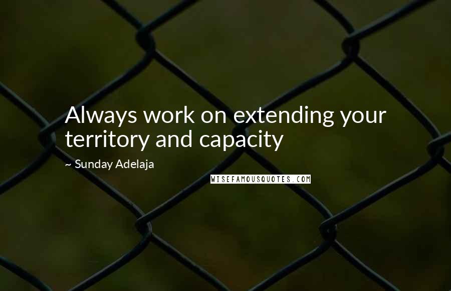 Sunday Adelaja Quotes: Always work on extending your territory and capacity