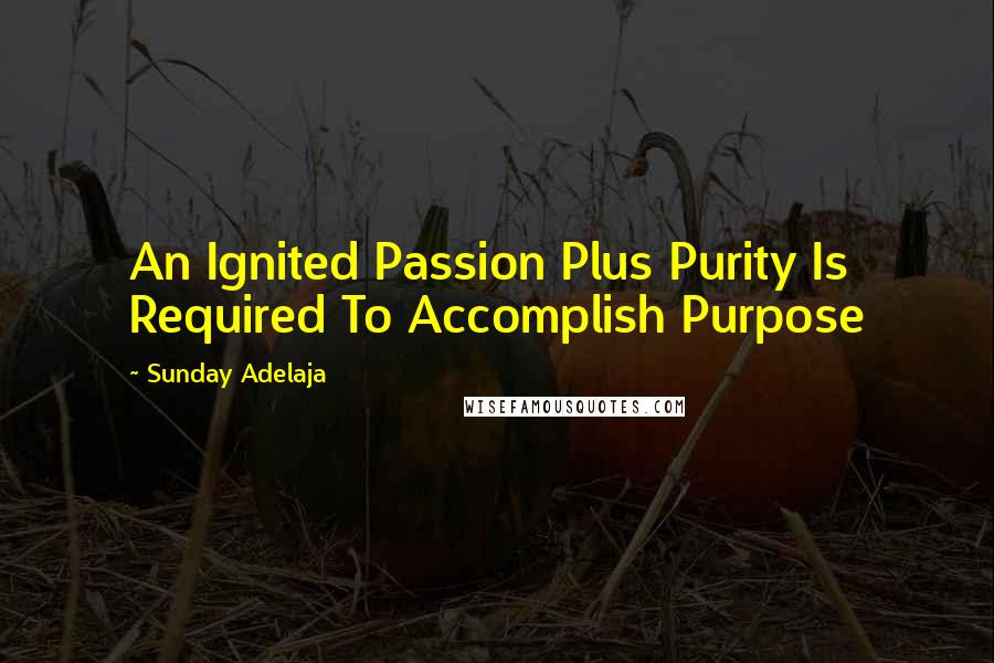 Sunday Adelaja Quotes: An Ignited Passion Plus Purity Is Required To Accomplish Purpose