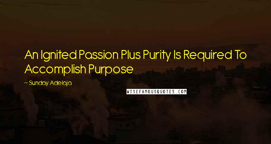 Sunday Adelaja Quotes: An Ignited Passion Plus Purity Is Required To Accomplish Purpose