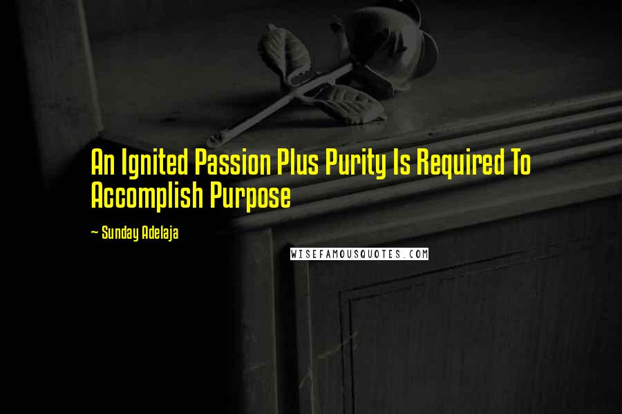 Sunday Adelaja Quotes: An Ignited Passion Plus Purity Is Required To Accomplish Purpose