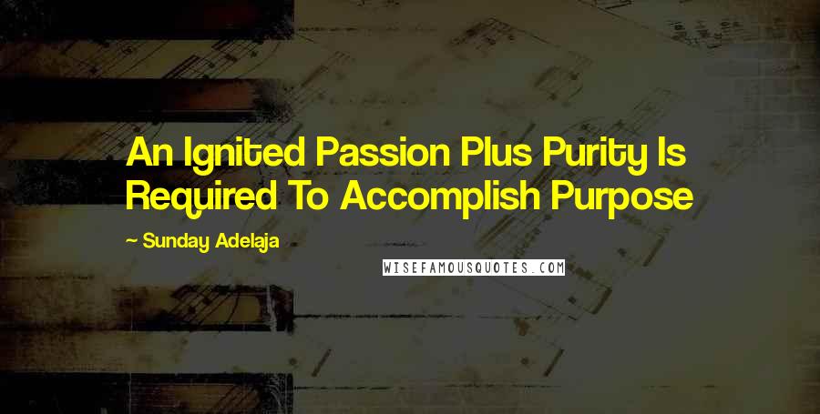 Sunday Adelaja Quotes: An Ignited Passion Plus Purity Is Required To Accomplish Purpose