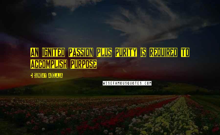 Sunday Adelaja Quotes: An Ignited Passion Plus Purity Is Required To Accomplish Purpose
