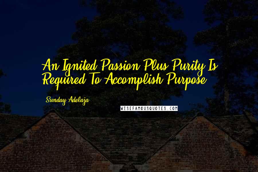 Sunday Adelaja Quotes: An Ignited Passion Plus Purity Is Required To Accomplish Purpose