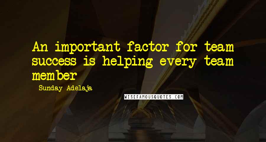 Sunday Adelaja Quotes: An important factor for team success is helping every team member