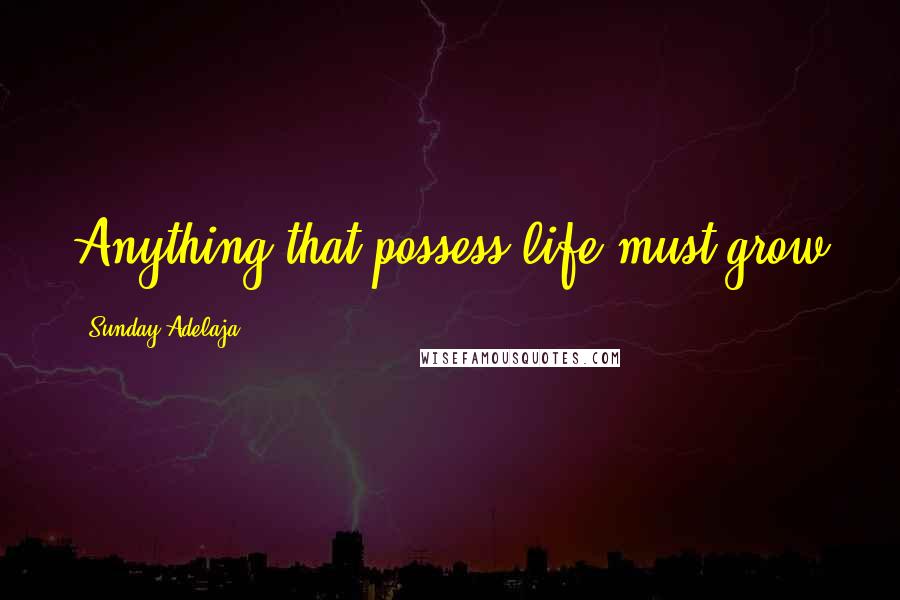 Sunday Adelaja Quotes: Anything that possess life must grow