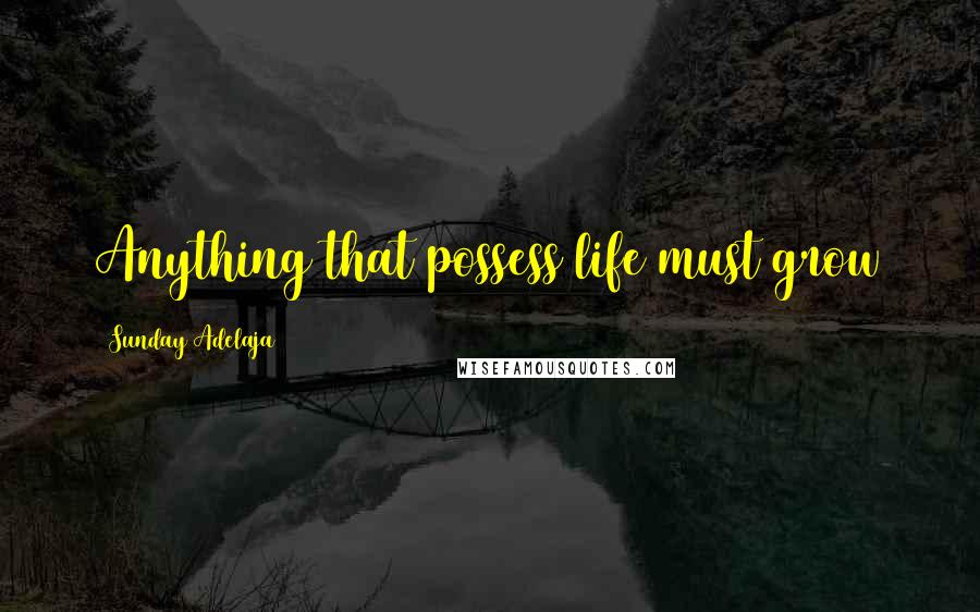 Sunday Adelaja Quotes: Anything that possess life must grow