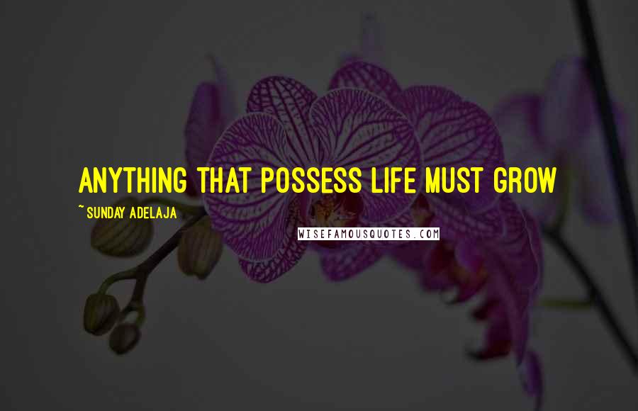 Sunday Adelaja Quotes: Anything that possess life must grow