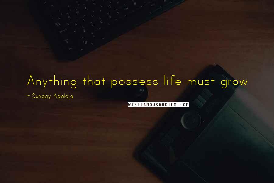 Sunday Adelaja Quotes: Anything that possess life must grow