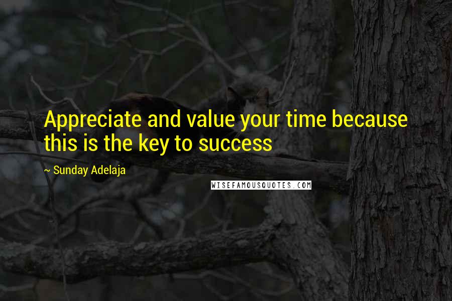 Sunday Adelaja Quotes: Appreciate and value your time because this is the key to success