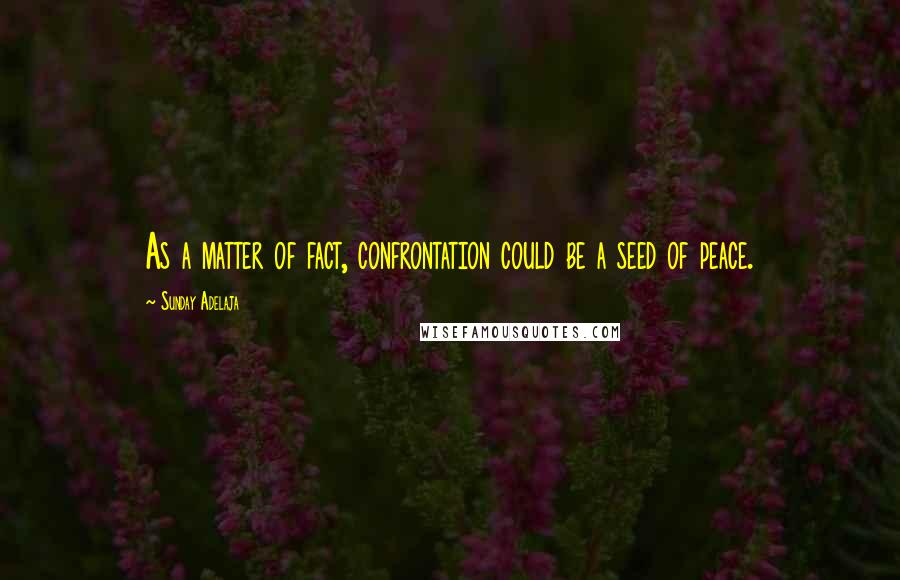 Sunday Adelaja Quotes: As a matter of fact, confrontation could be a seed of peace.