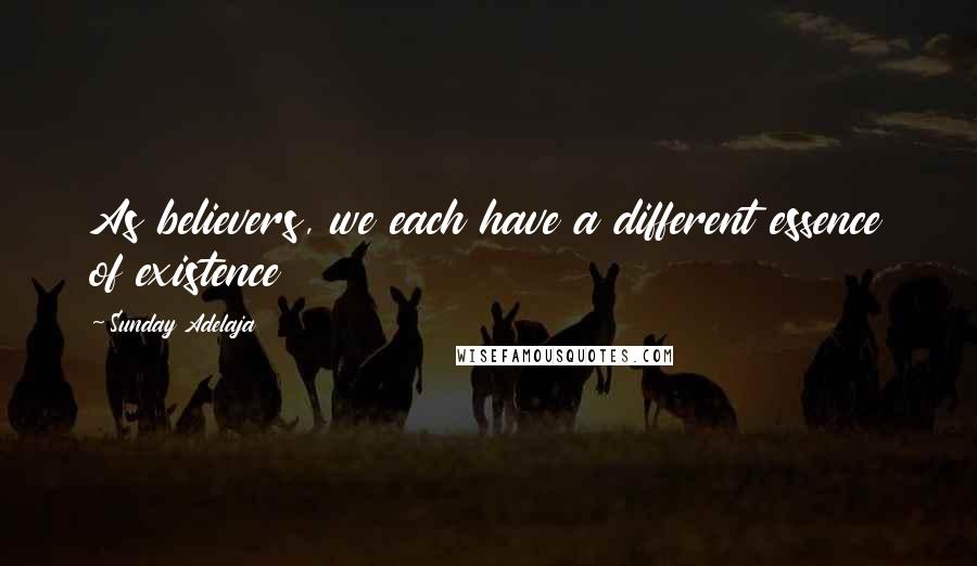 Sunday Adelaja Quotes: As believers, we each have a different essence of existence