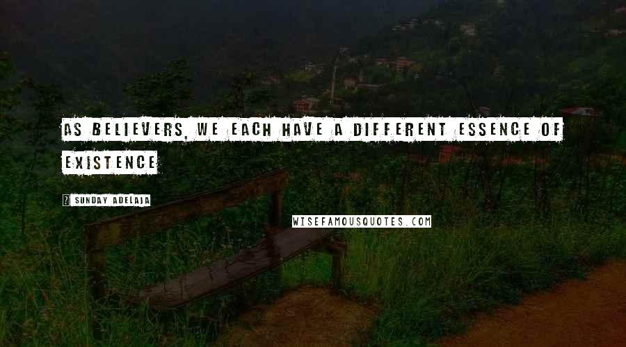 Sunday Adelaja Quotes: As believers, we each have a different essence of existence