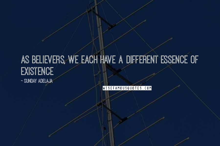 Sunday Adelaja Quotes: As believers, we each have a different essence of existence