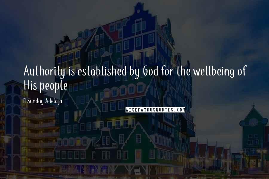 Sunday Adelaja Quotes: Authority is established by God for the wellbeing of His people