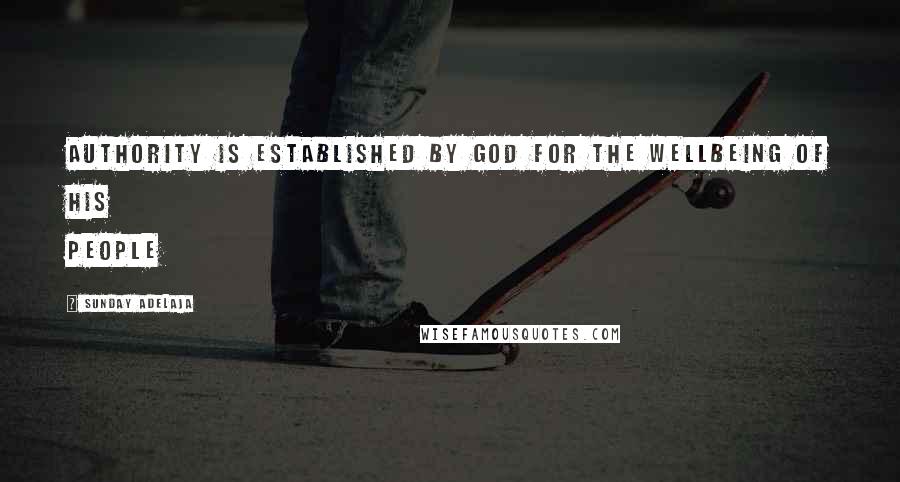 Sunday Adelaja Quotes: Authority is established by God for the wellbeing of His people