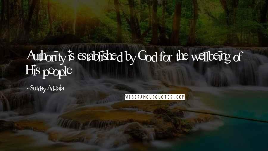 Sunday Adelaja Quotes: Authority is established by God for the wellbeing of His people