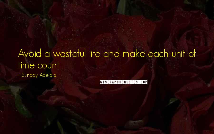 Sunday Adelaja Quotes: Avoid a wasteful life and make each unit of time count