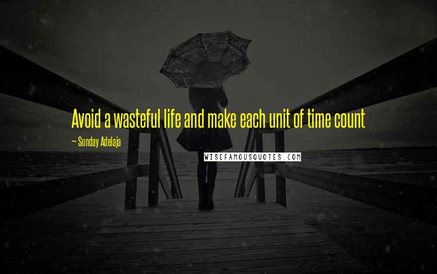 Sunday Adelaja Quotes: Avoid a wasteful life and make each unit of time count