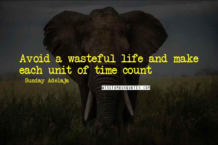 Sunday Adelaja Quotes: Avoid a wasteful life and make each unit of time count