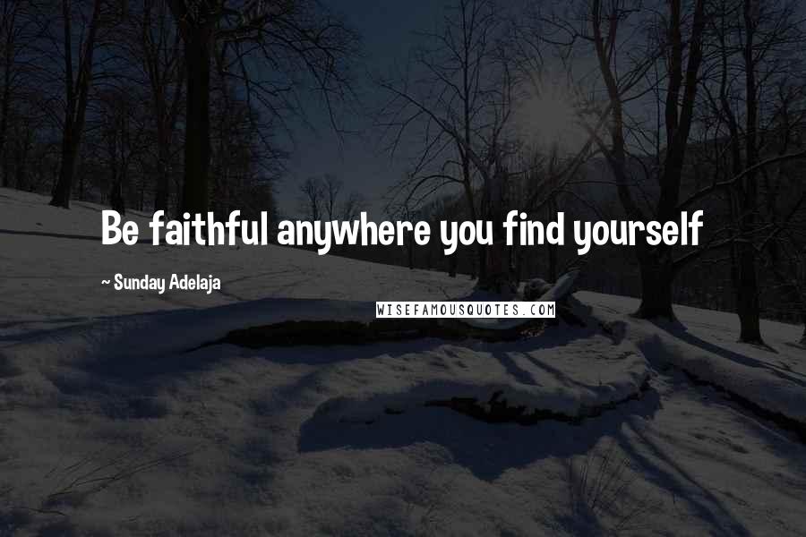 Sunday Adelaja Quotes: Be faithful anywhere you find yourself