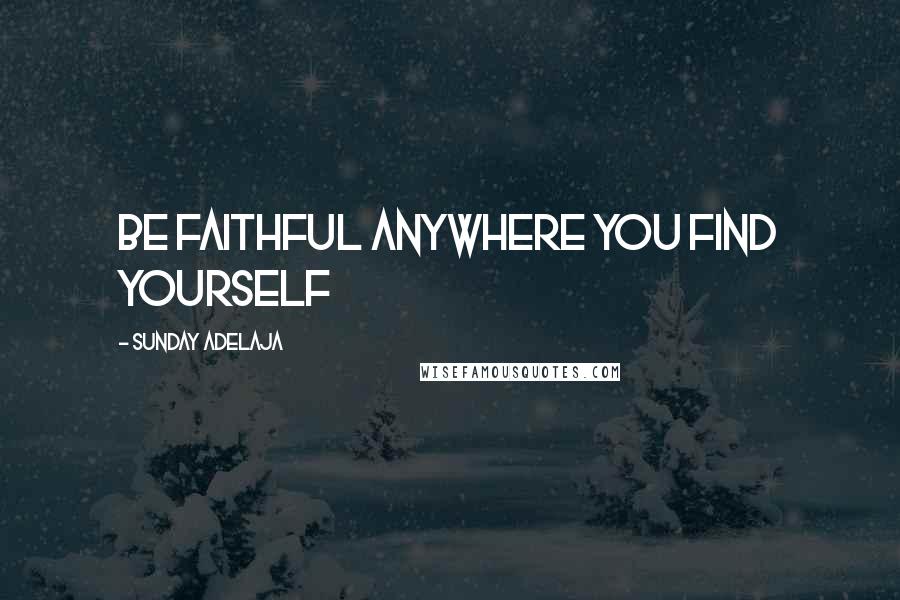 Sunday Adelaja Quotes: Be faithful anywhere you find yourself