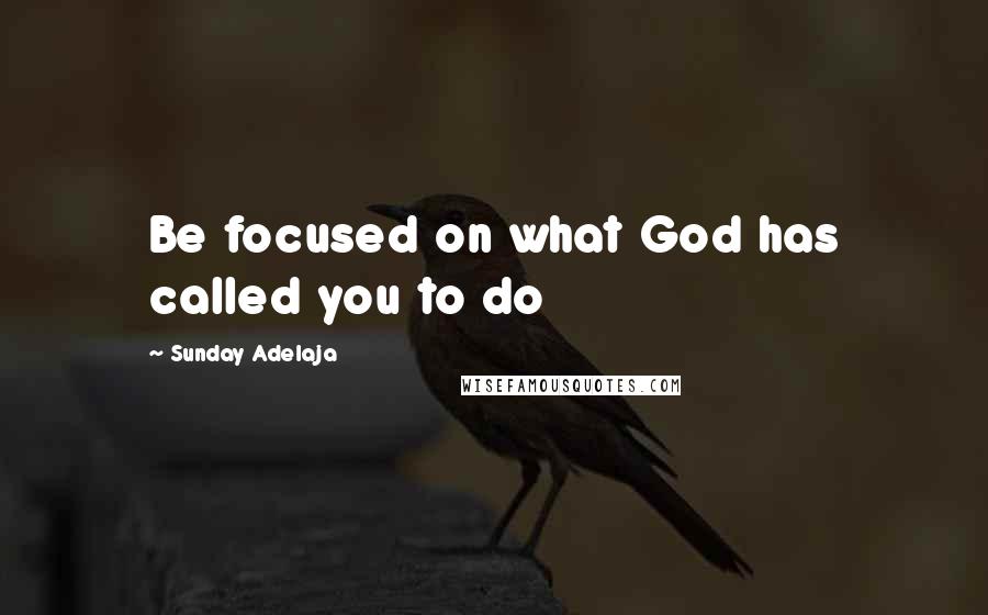 Sunday Adelaja Quotes: Be focused on what God has called you to do