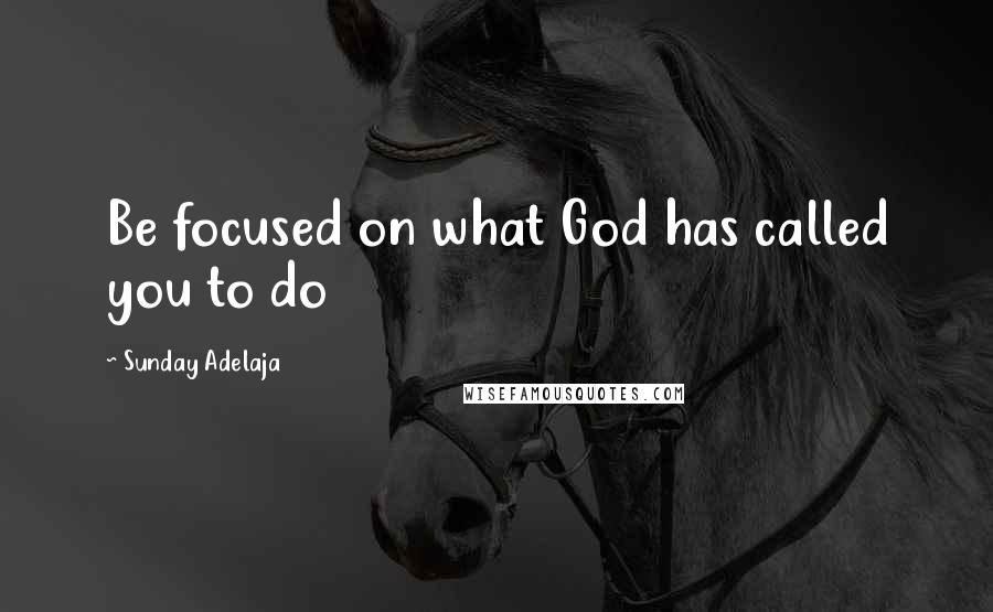 Sunday Adelaja Quotes: Be focused on what God has called you to do