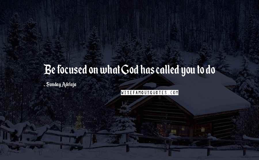 Sunday Adelaja Quotes: Be focused on what God has called you to do