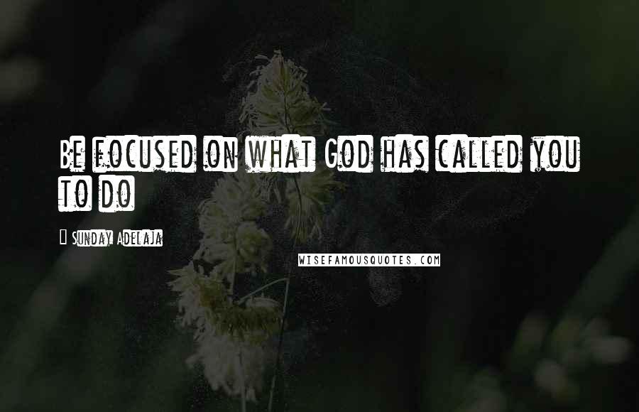 Sunday Adelaja Quotes: Be focused on what God has called you to do
